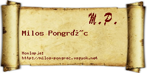 Milos Pongrác névjegykártya